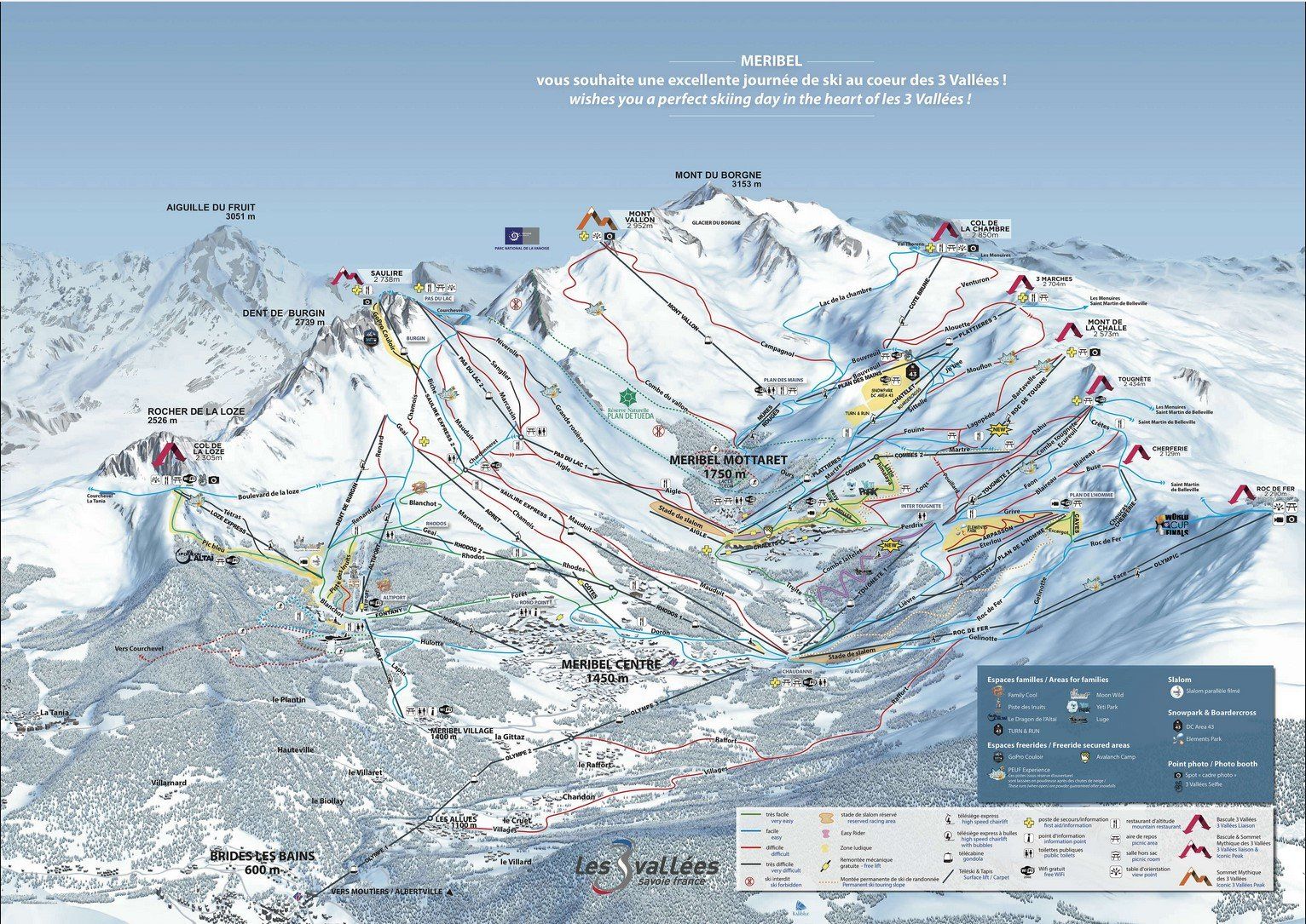Pistekort Meribel Frankrig