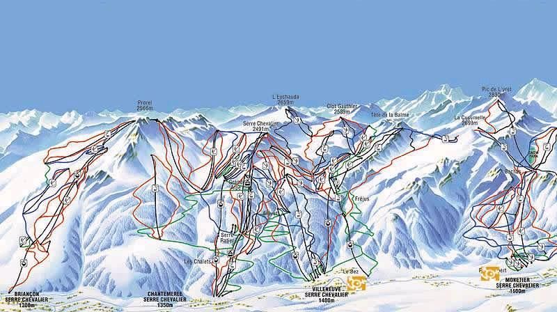 Serre-Chevalier-spårkarta