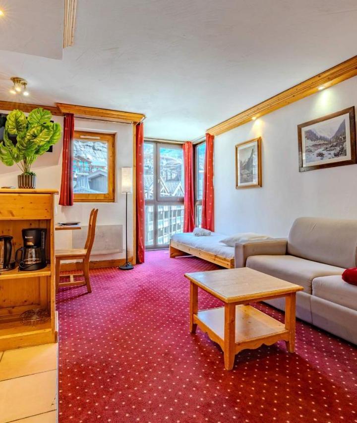 Apartment (1 single bed and 1 sofa bed, Bedroom#1: 1 bunk bed) - Free WiFi – Val Thorens Charming 1 Bedroom Ski-In Ski Out 4p - L'eskival