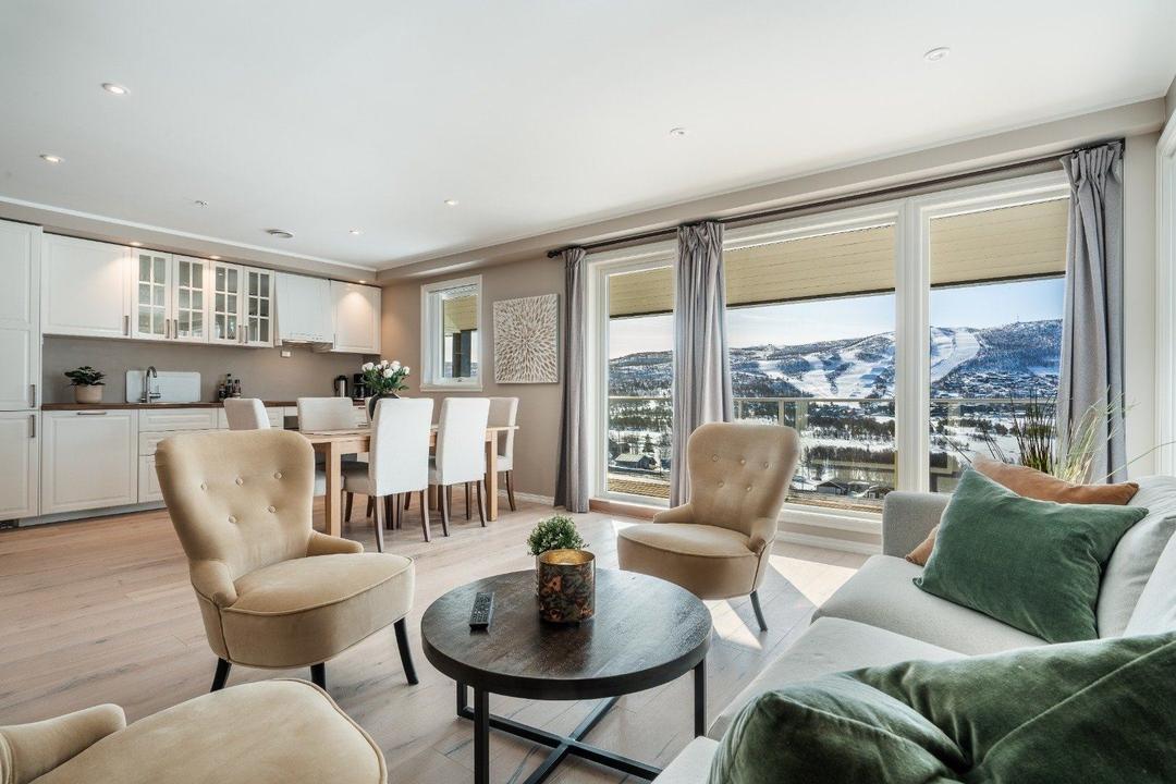 En hjørnelejlighed til 6 personer i D-bygningen – Ustedalen Hotel og Resort