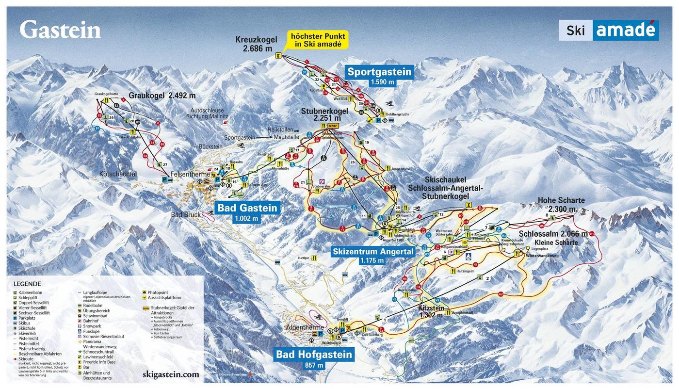 Bad Hofgastein pistkarta