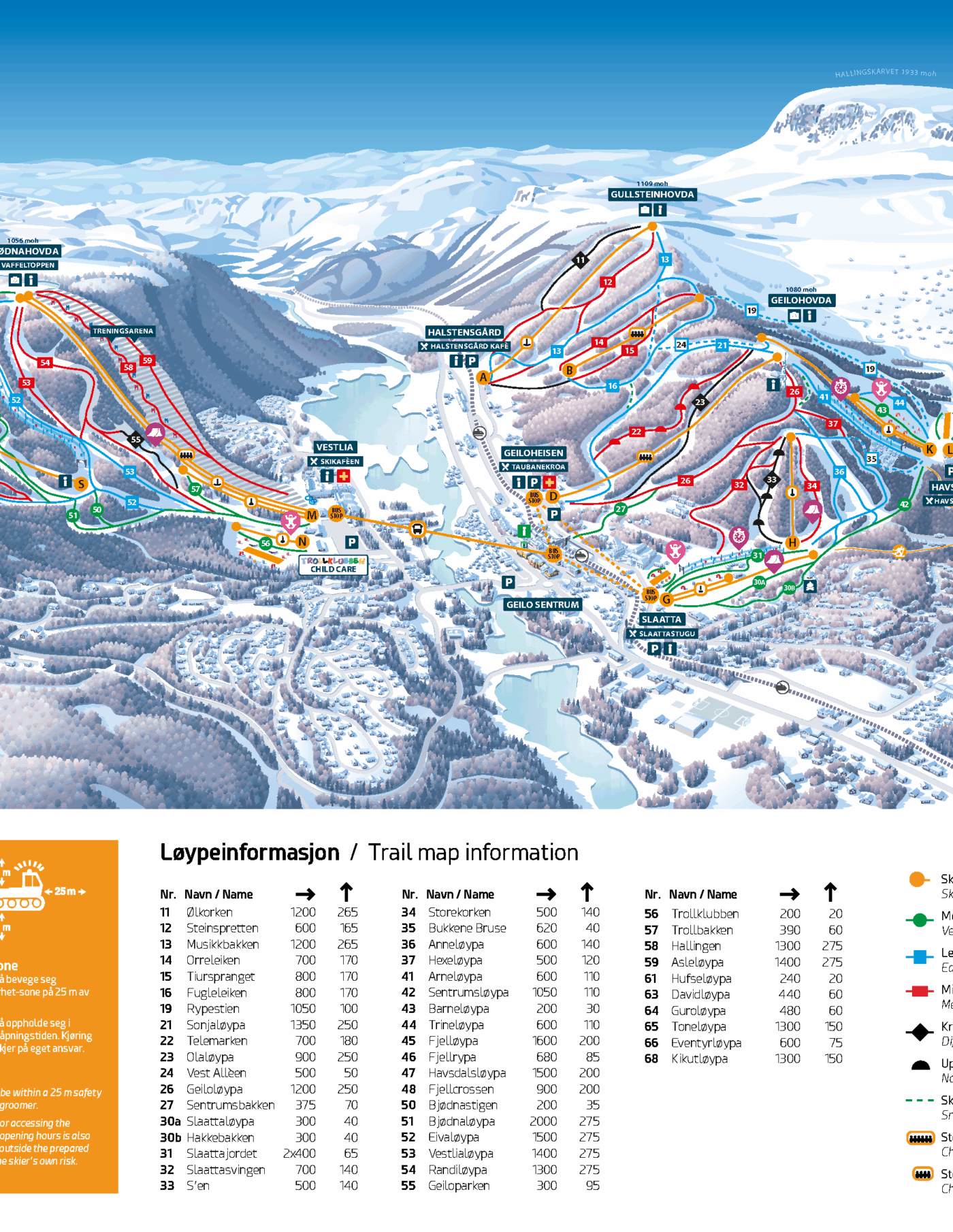 Pistekort Geilo 24/25
