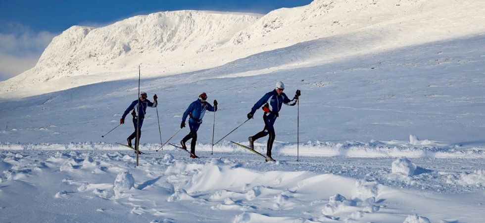 Skiferie i Geilo - tre langrendsløbere på løjpe