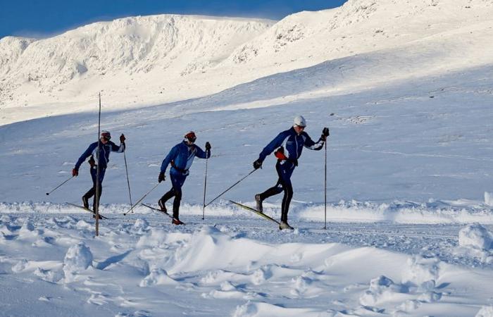 Skiferie i Geilo - tre langrendsløbere på løjpe