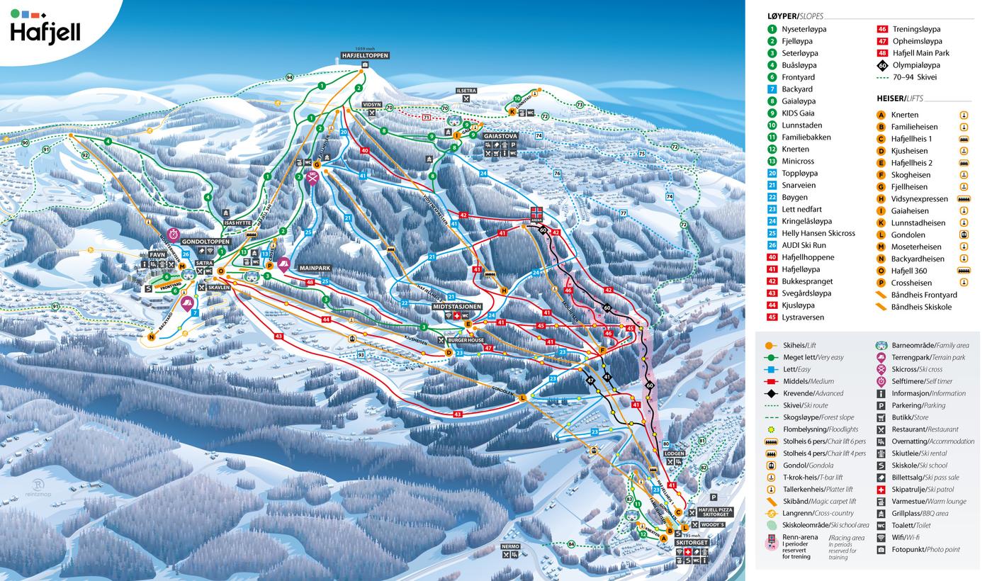 Pistekort Hafjell 24/25