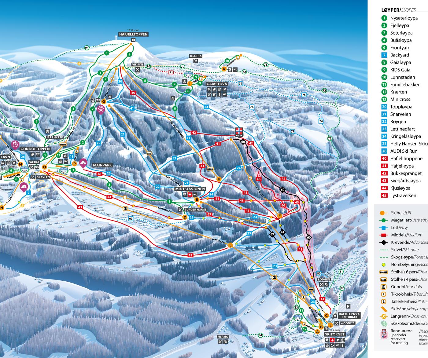 Pistekort Hafjell 24/25