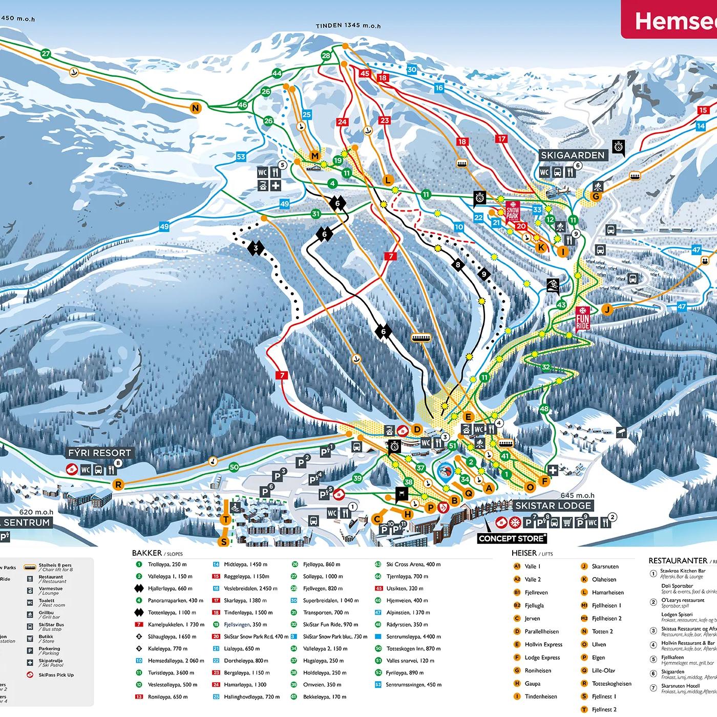 Pistekort Hemsedal 25/26