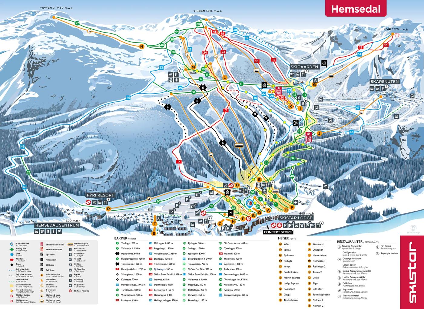 Pistekort Hemsedal 25/26