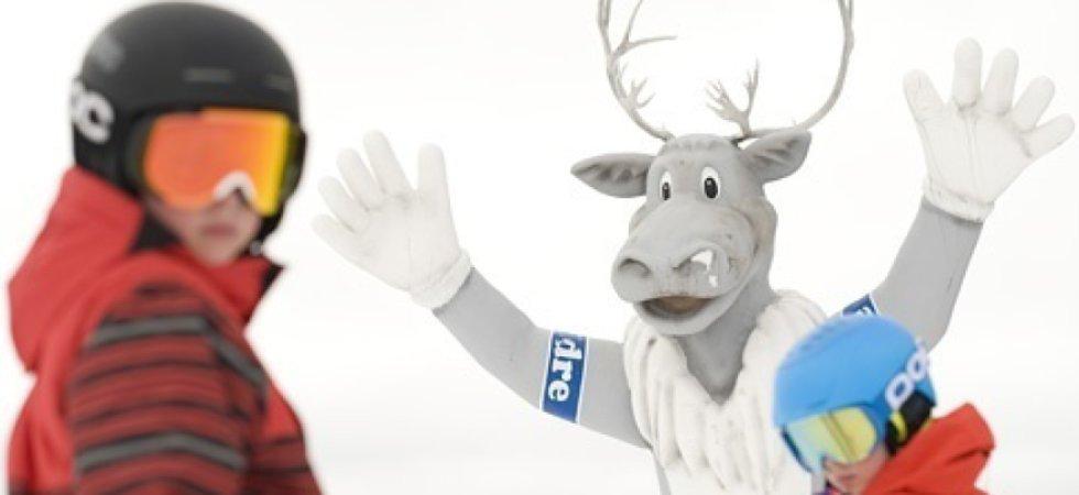 Skiferie i Idre Fjäll - to børn med Idre Fjäll maskot
