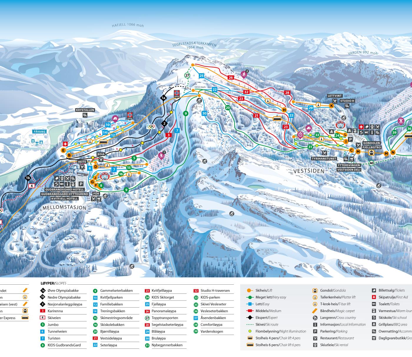 Pistekort Kvitfjell 24/25
