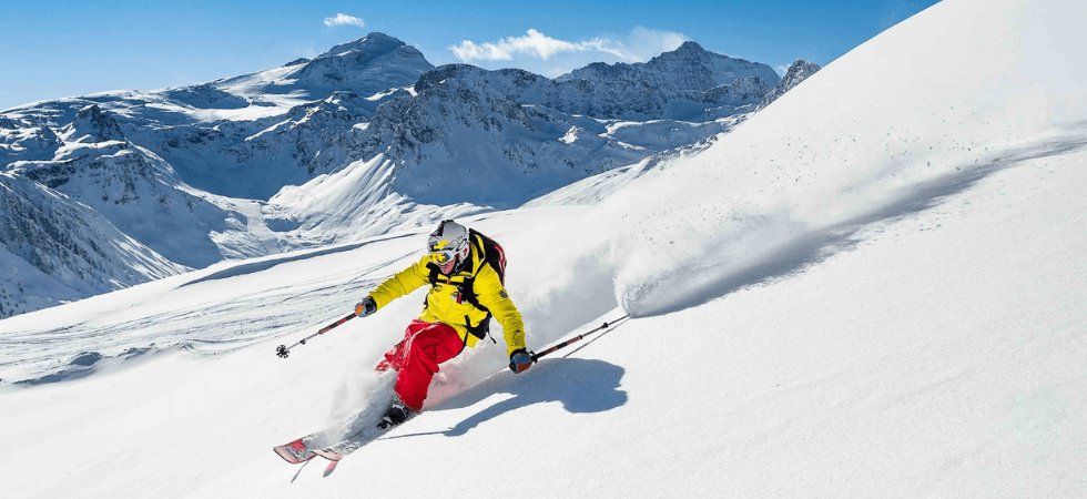Skiferie i Tignes - skiløber på bjergside