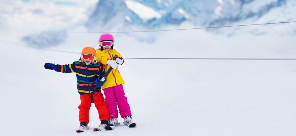 Skiferie i Val Thorens - Børn på træklift