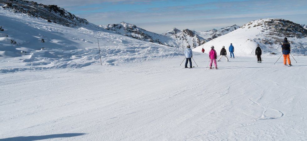 Skiferie i Val Thorens - Familie med børn på pisten