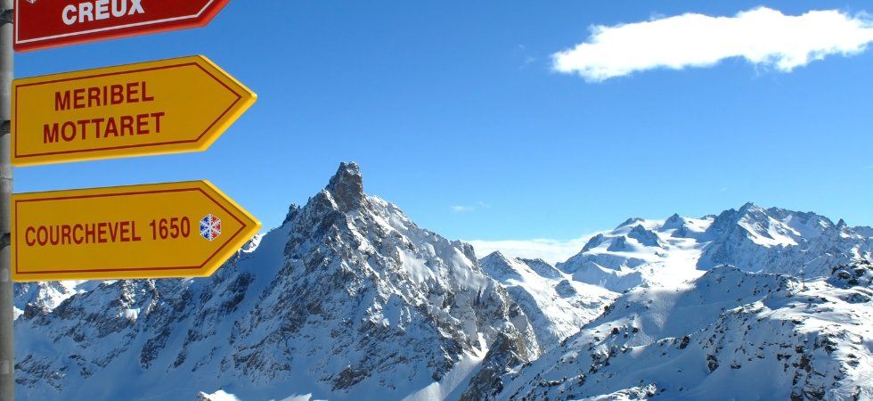 Skiferie i Val Thorens - skilte på bjerg