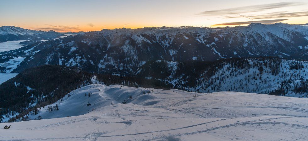 Skiferie i Wagrain - Solopgang over pisten